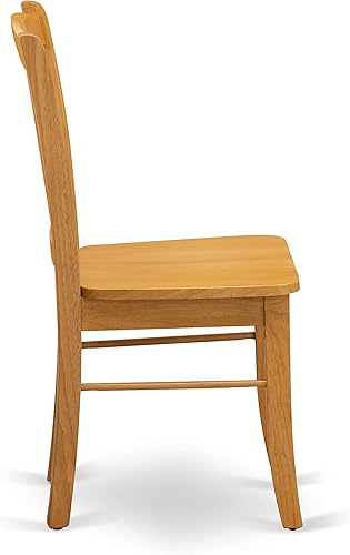 Miniatura 7 de East West Furniture ESDL3-OAK-W - Juego de mesa de cocina de 3 piezas para espacios pequeños que contiene una mesa de comedor redonda con pedestal y