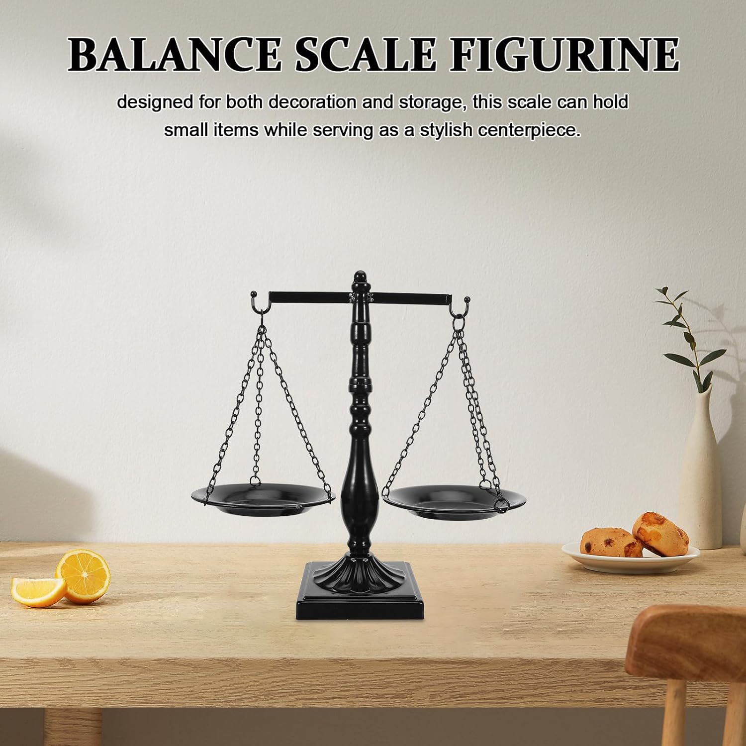 Antique Libra Balancing Scale - Iron Symbol of Justice Centerpiece - Farmhouse Vintage Ornament for Attorneys - Libra Scale Party Decor and Office
