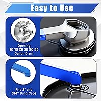 Vista 7 de Llave Bung, llave de tambor de aluminio, llave de barril para abrir 10, 15, 20, 30, 55 galones, herramienta para la mayoría de enchufes estándar