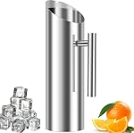 Smooth Silver Stainless Steel Water Pitcher with Ice Guard, Polished Drinking Pitcher, 1L/1.5L/2L Metal Water Pitchers for Restaurants, Restaurant Water Pitcher, Metal Pitcher (Silver 2L)