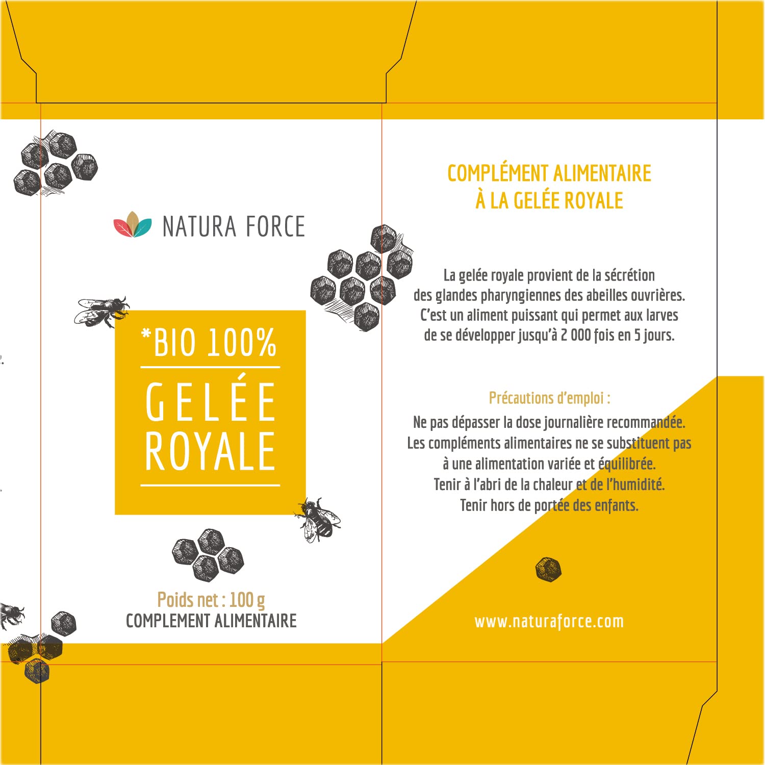 Gelée Royale Bio 100% Pure 100g - Complément Alimentaire Naturel - Énergie, Immunité, Vitalité - Riche en Vitamine B