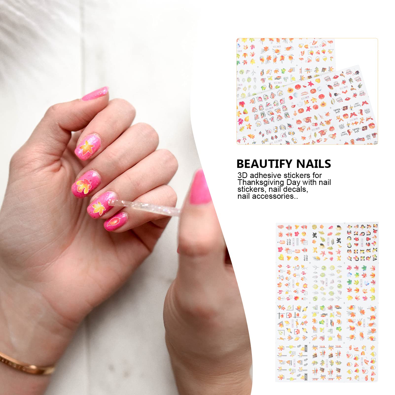 Didiseaon 7 Set Adesivi Per Unghie Decorazioni Unghie Decorazioni Per Unghie Arredamento Per La Casa Succulento Adesivi Per Manicure Fai Da Te Nail Art Con Foglie D'acero Carta 4 Pezzi * 7