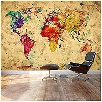 Vista 1 de wall26 - Papel tapiz autoadhesivo de la serie de murales grandes (100 x 144 pulgadas, mapa del mundo vintage)