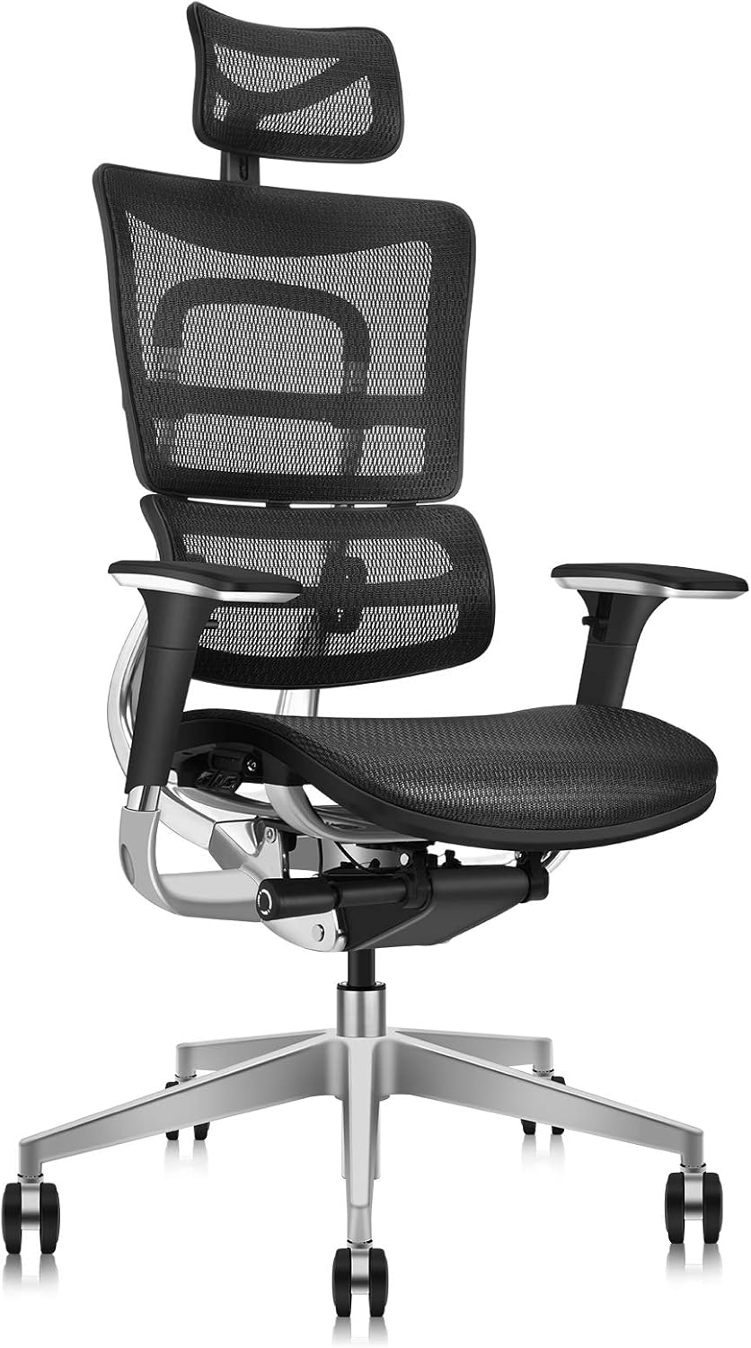 MOOJIRS Ergonomic Office Chair | Liftable Backrest Height Adj | Backrest Tilt Angle Adjustment | Seat Depth Adjustment | All-Aluminum Alloy Skeleton : Home & Kitchen