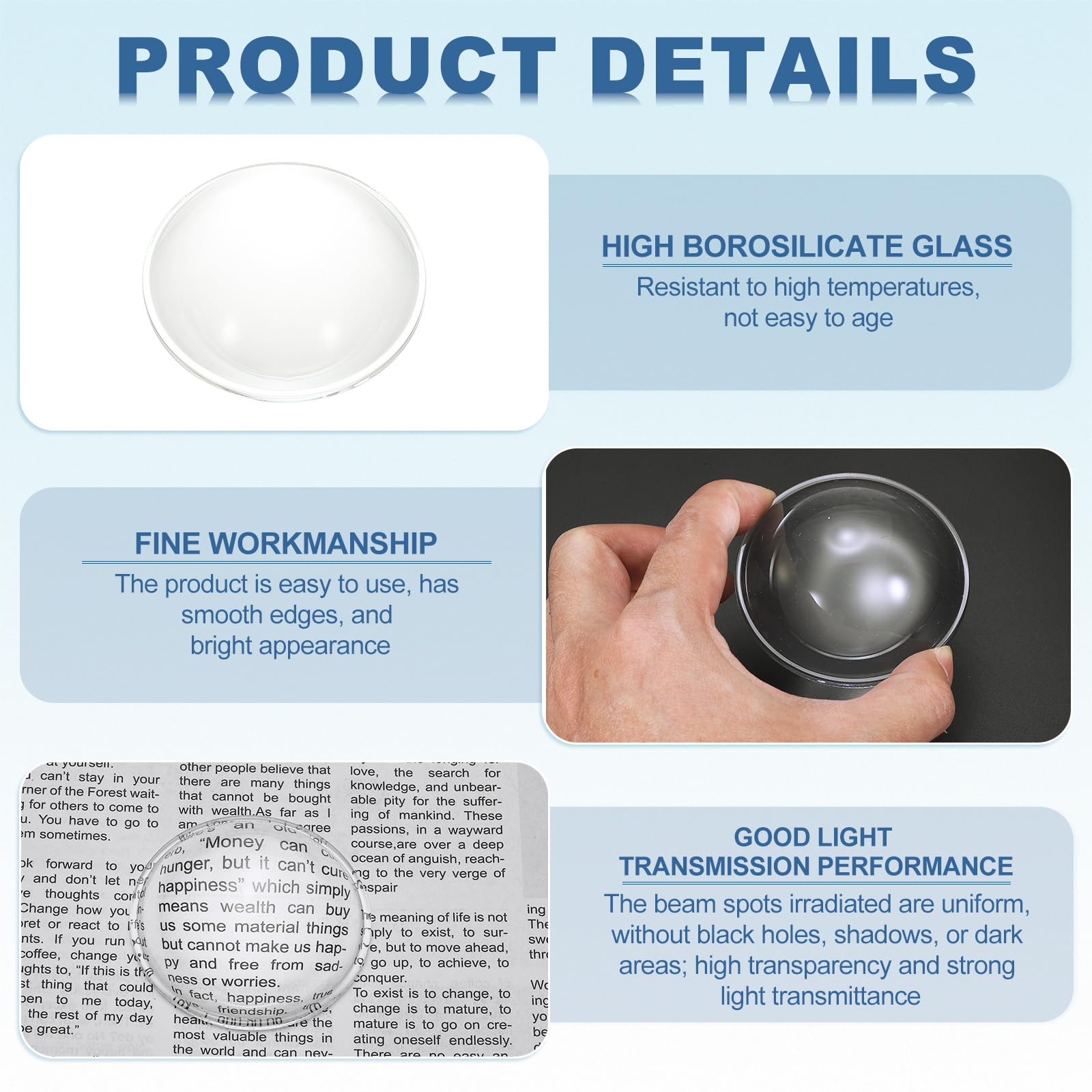 PATIKIL Diameter 66.5mm Flat Convex Lens - Image 3