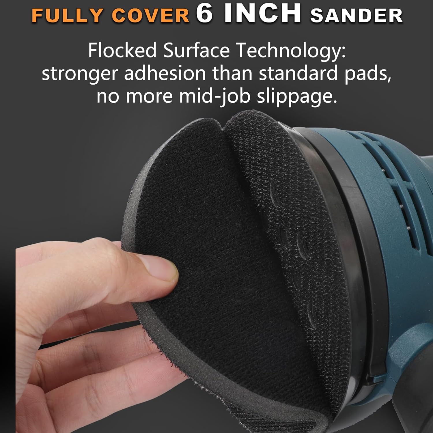 6-Inch No-Hole Interface Pad: 5 Pack Hook & Loop Foam Sanding Discs Backing Pads Replacement for Random Orbital Sander,Soft Density Sponge Round Cushion Buffer