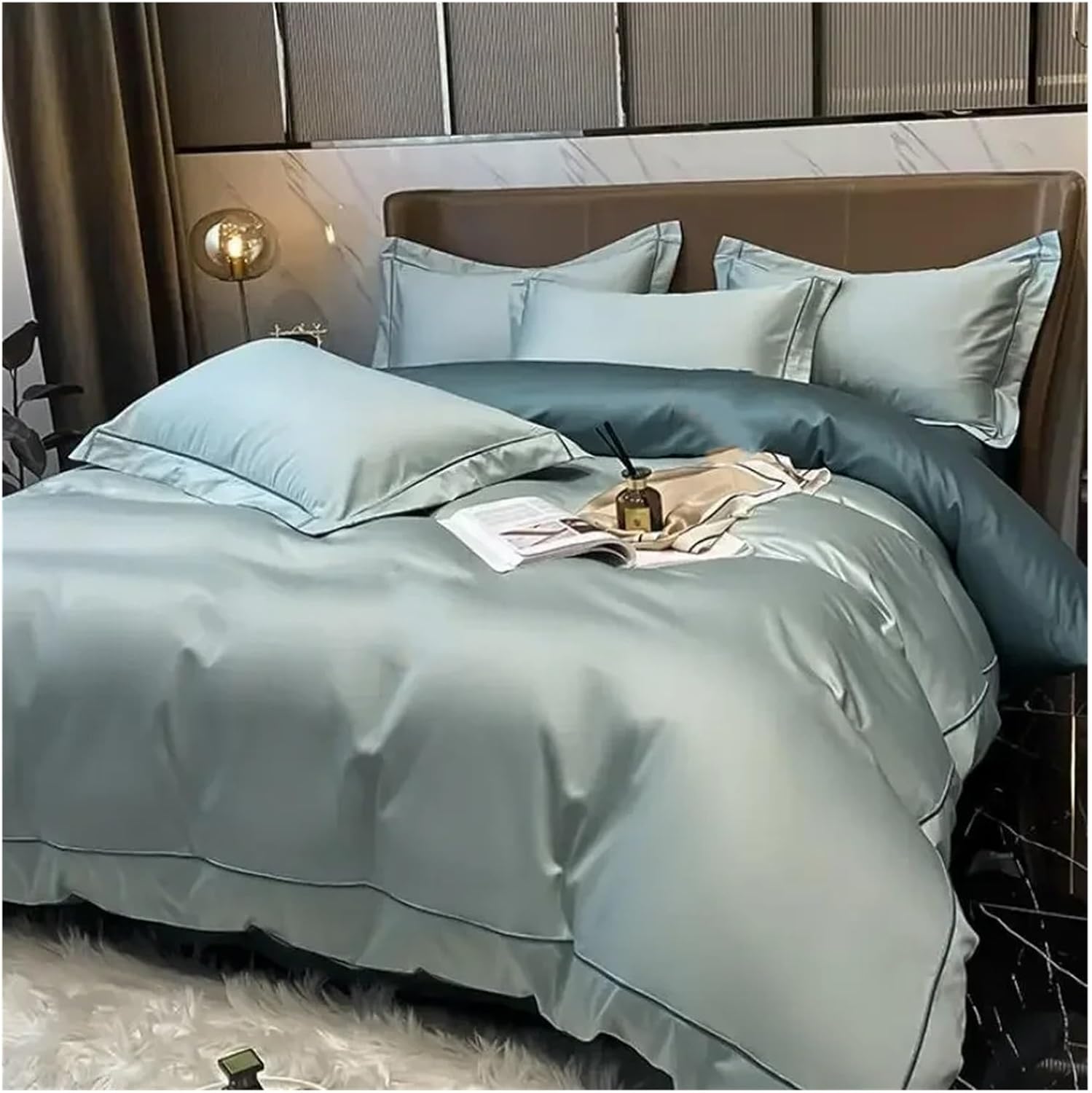 Simple Plain Comforter Set Spring Autumn Winter Long Staple Cotton Four Piece Set Cotton Bed Sheet Quilt Cover,Bed