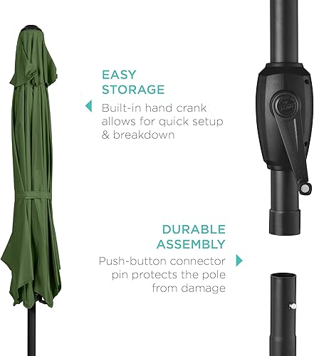 Vista 34 de Best Choice Products - Paraguas redondo para exteriores de alta resistencia (7.5 pies).