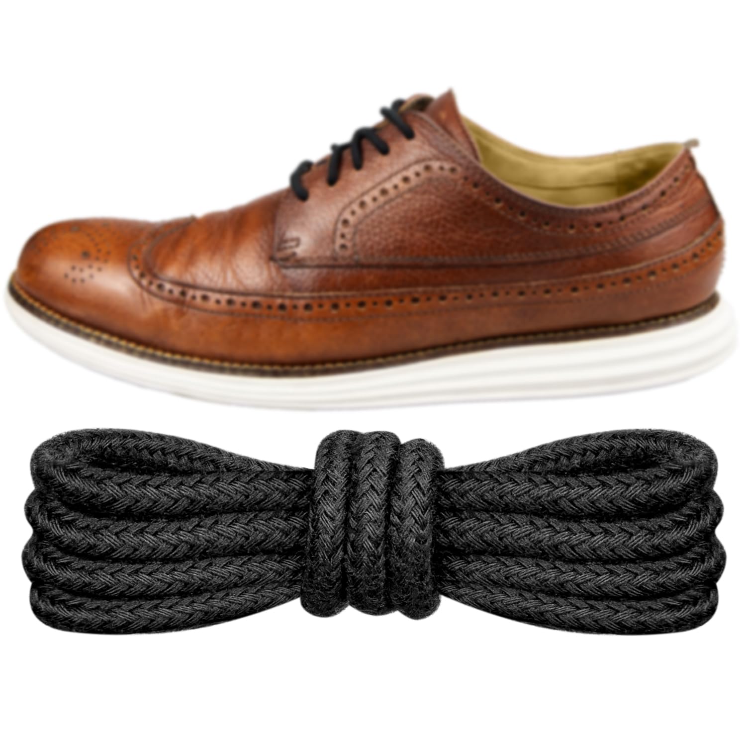 Endoto Round Shoe Laces for Cole Haan Zerogrand, Replacement Shoelaces Strings for Dress Shoes