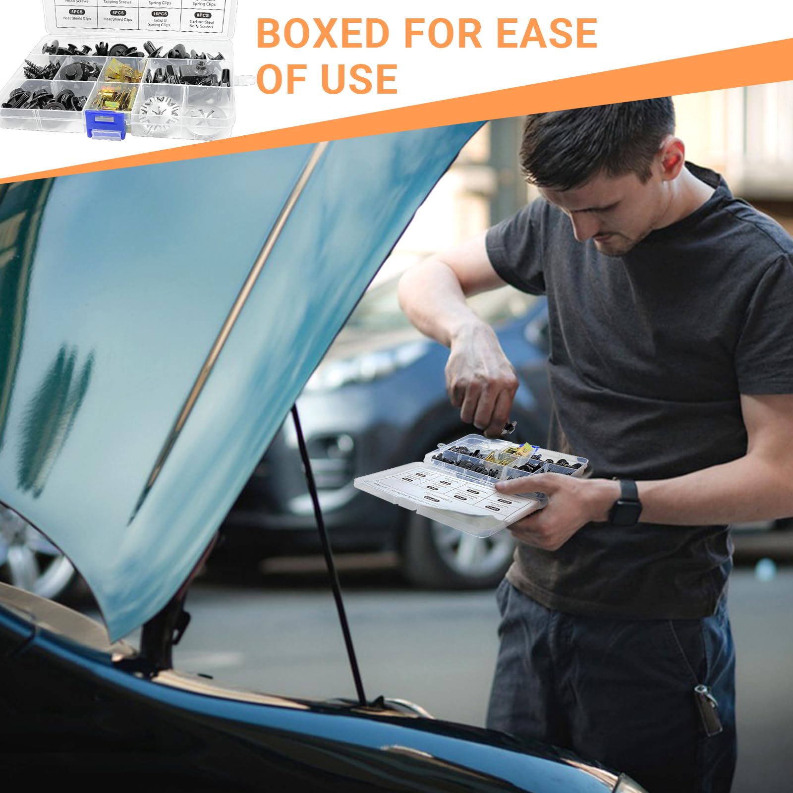 Kit De 80 Piezas De Tornillos Y Abrazaderas Para Coche - Incluye Clips En U, Tuercas De Expansión Y Discos, Para Guardabarros Y Paneles