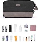 WANDF Sac de toilette de voyage pour les hommes, Toile Dopp Kit avec poche humide