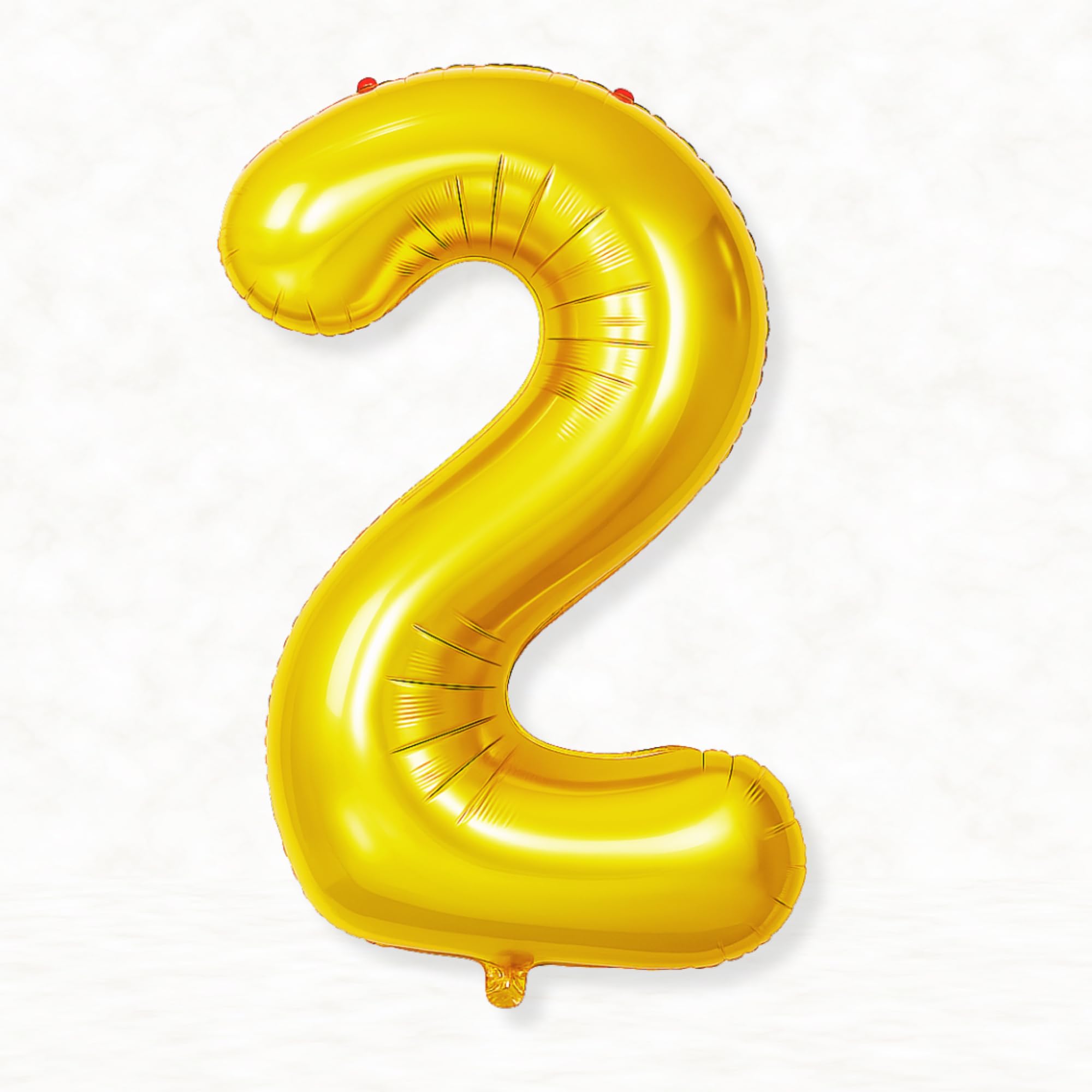 Flyloons 2 number Foil Balloon Gold 16 inch Size For Baby Kids Boys Girls Happy Birthday Anniversary Decoration Items 2nd Year Number Balloons 0 to 9 Set Golden Two-image-5