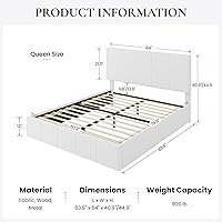 Vista 2 de SHA CERLIN - Base de cama tamaño Queen tapizada en terciopelo, base de cama con plataforma, cabecera ajustable con diseño acanalado vertical, base
