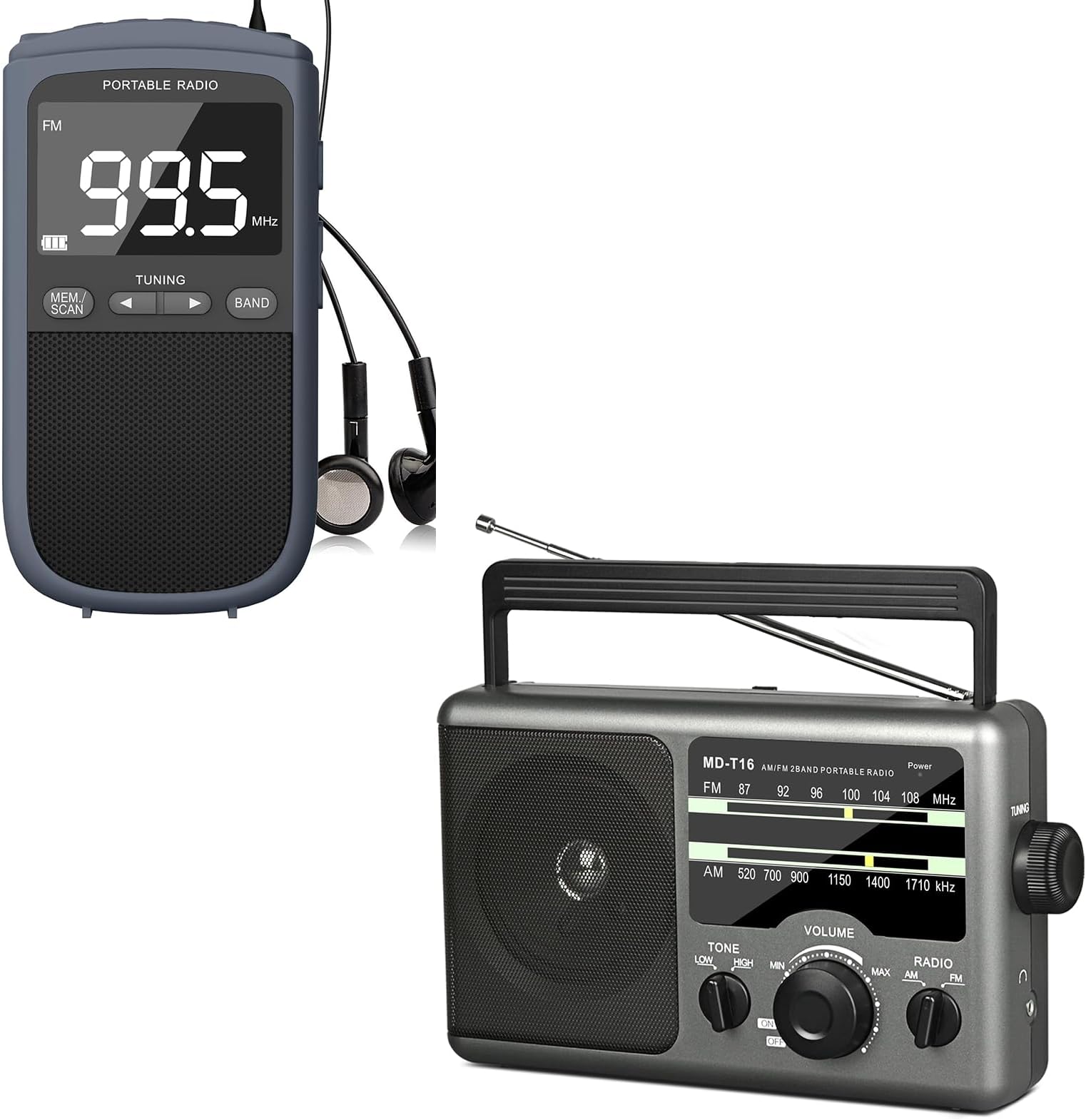 Amazon.com: AM FM Portable Radio Battery Operated Radio by 4X D Cell ...