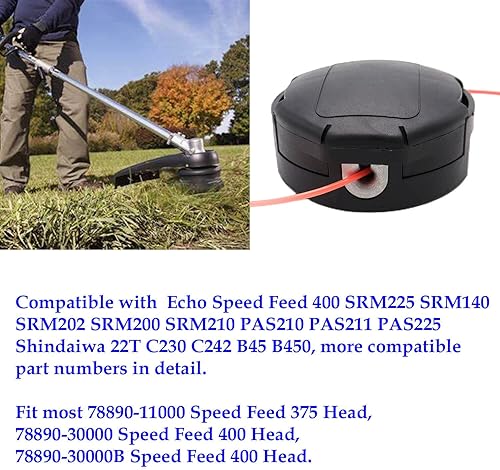 Miniatura 4 de 5 cabezales de recortadora universales compatibles con Echo Speed Feed 400 SRM225 SRM140 SRM202 SRM200 SRM210 PAS210 PAS211 PAS225 Shindaiwa 22T