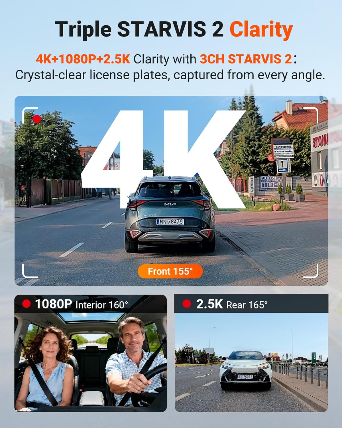 Vantrue New N4 Pro S 4K 3 Channel Dash Cam, Triple STARVIS 2 Dash Camera for Cars, 4K+1080P+2.5K Front and Rear Inside, HDR IR Night Vision, 24/7 Buffered Parking Mode, GPS, Wi-Fi, Support 1TB (RC18) thumbnail