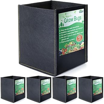 GrowPotz 4 Litre Square Grow Bags Pack of 5