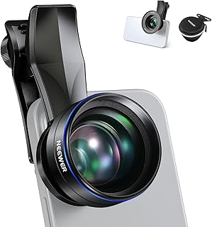 NEEWER 60mm Telephoto Lens with 2X Magnification 17mm Screw Lens Clip and 67mm Filter Adapter Ring for Smartphone Lens and Camera Lens Compatible for iPhone Samsung LS-41 PRO