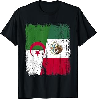 Algeria Mexico Half Flag Algerian Mexican Heritage T-Shirt