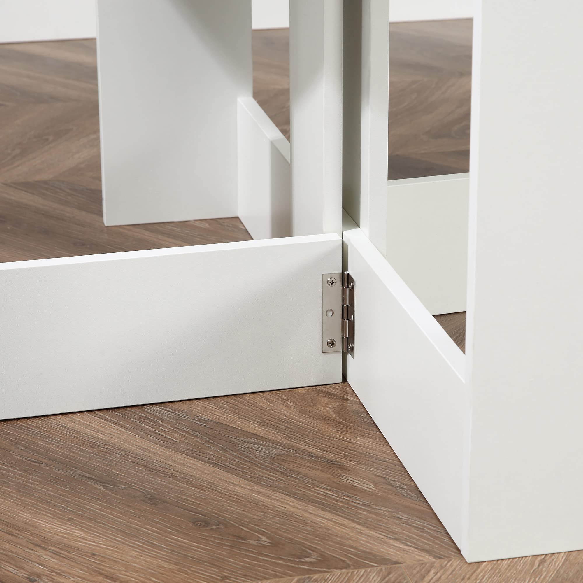 HOMCOM Mesa Plegable de Comedor Mesa de Cocina Plegable con 2 Alas Abatibles Mesa Plegable para 2-4 Personas 104x76x73,7 cm Blanco