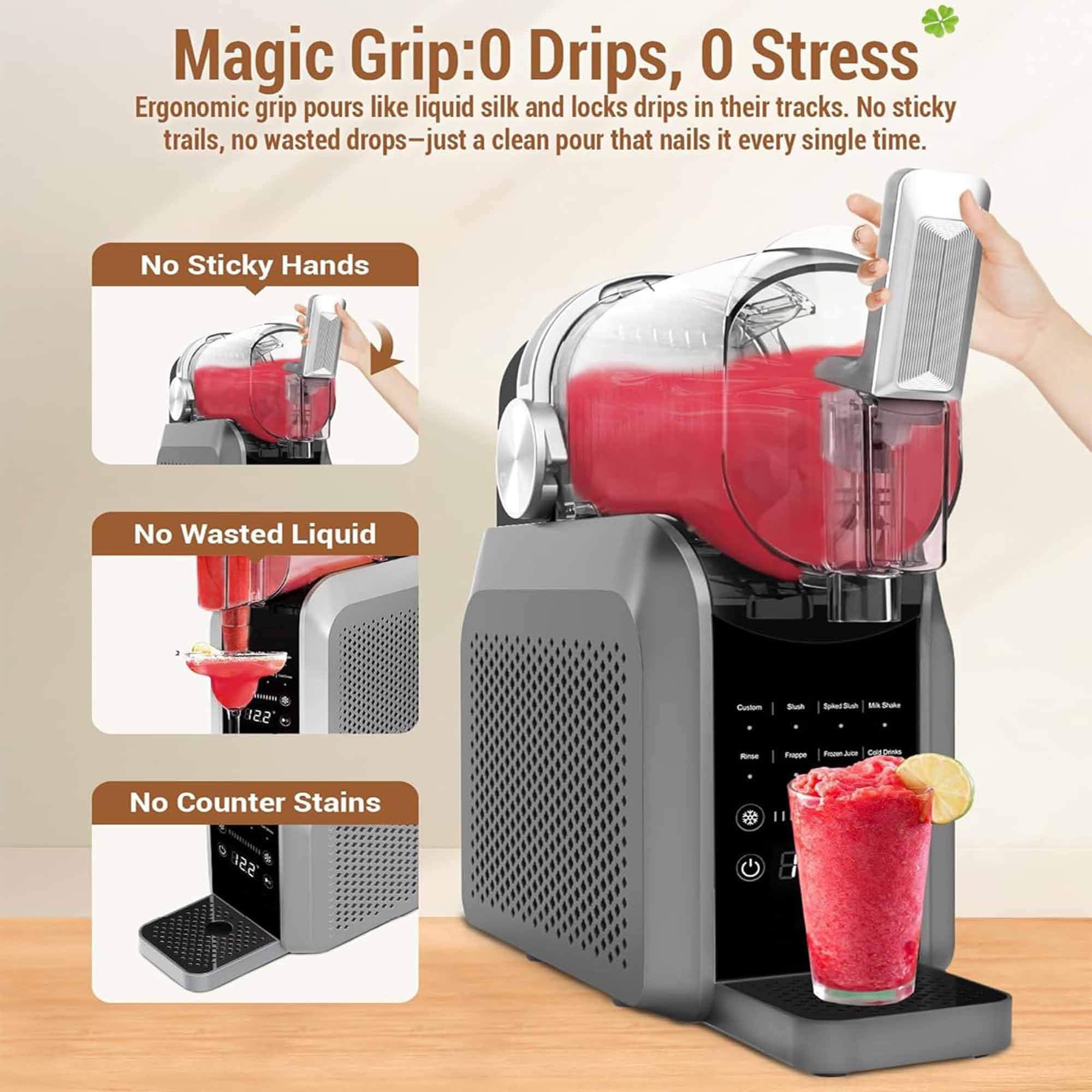 Máquina Maker De 1.8l, Máquina De Granizado Con Pantalla Táctil, 8 Granizados Preestablecidos, No Necesita Hielo, Grosor Ajustable, Programación Previa De 12h, Máquina De Bebidas Congeladas