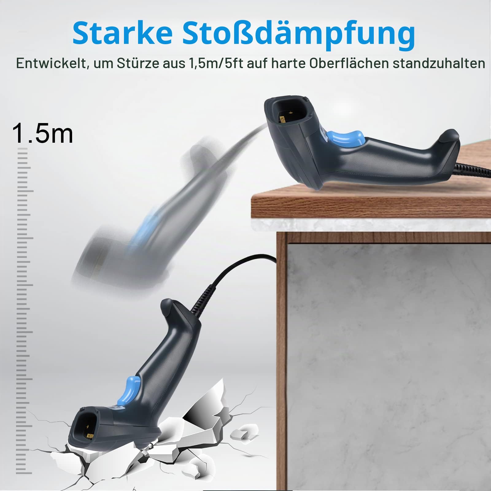 OBZ Barcode Scanner 2D 1D QR Code Scanner USB für Inventar, Handheld Handscanner mit CMOS für Bildschirm Scan (PDF417 Data Matrix) Barcode Leser für Lager, Kasse, PC, POS, Windows