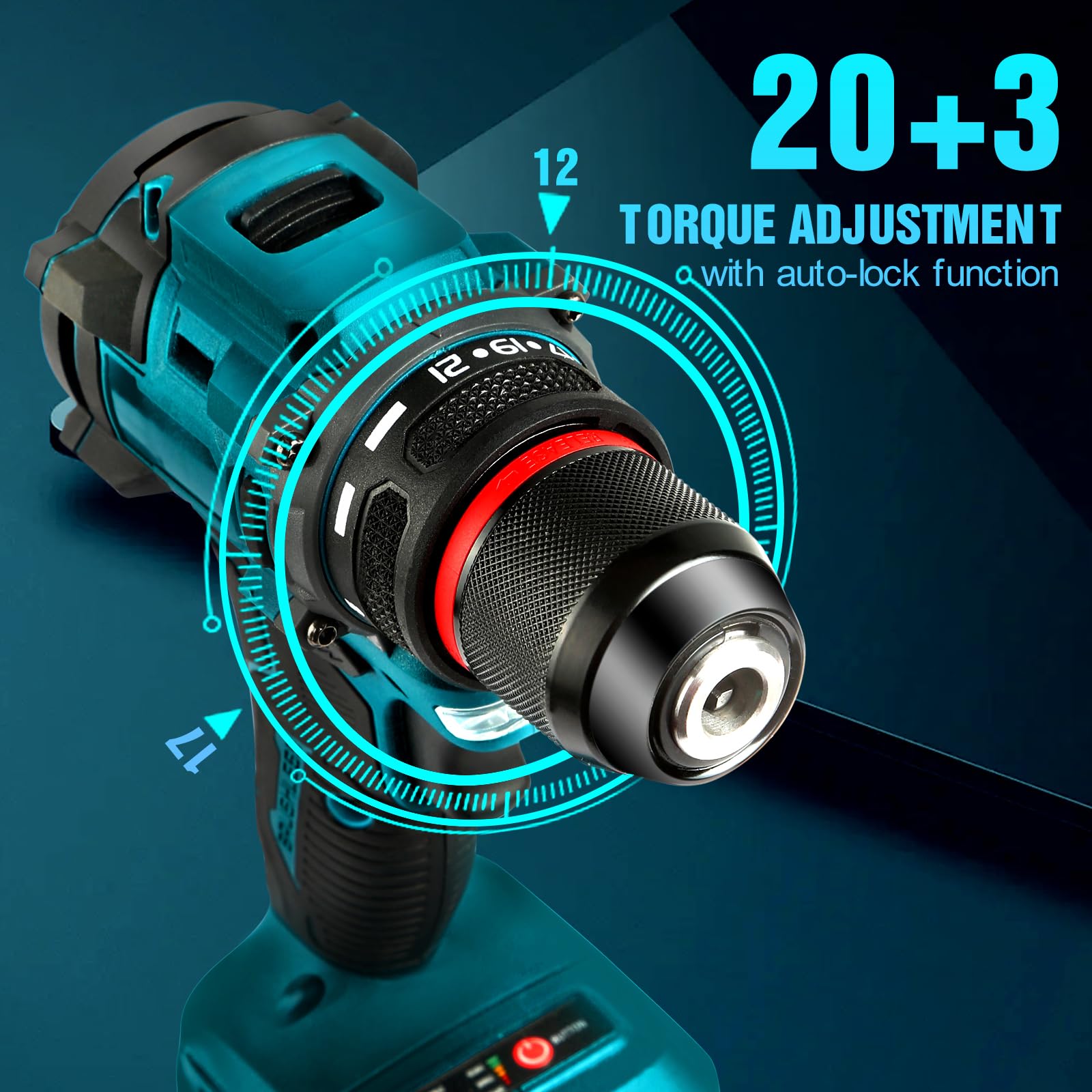 Perceuse Visseuse Sans Fil Brushless 21V - 2 Batteries 2000mAh, 24 Accessoires - Percussion Et Vissage