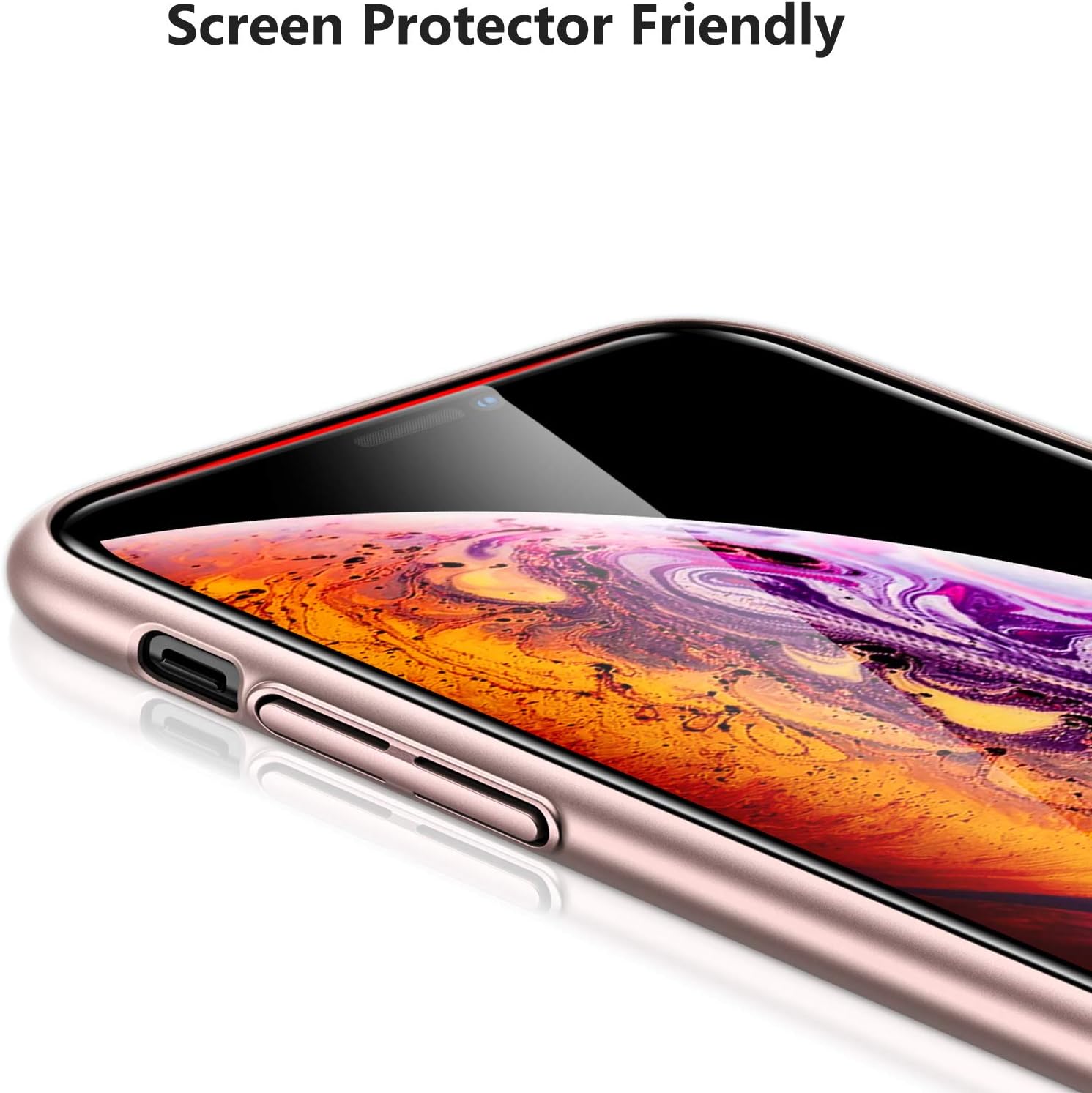 TORRAS Slim Fit Compatible for iPhone Xs Max Case Ultra-Thin Lightweight Full Protection Hard PC XS Max Phone Case with Secure Grip 6.5 inch, Rose Gold