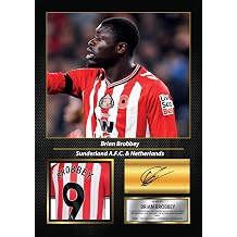 Brian Brobbey Printed Signed Poster   Ajax & Netherlands Striker Tribute Wall Art   Premier League Football Memorabilia for Fans & Collectors, A4 Poster Print 297x210mm