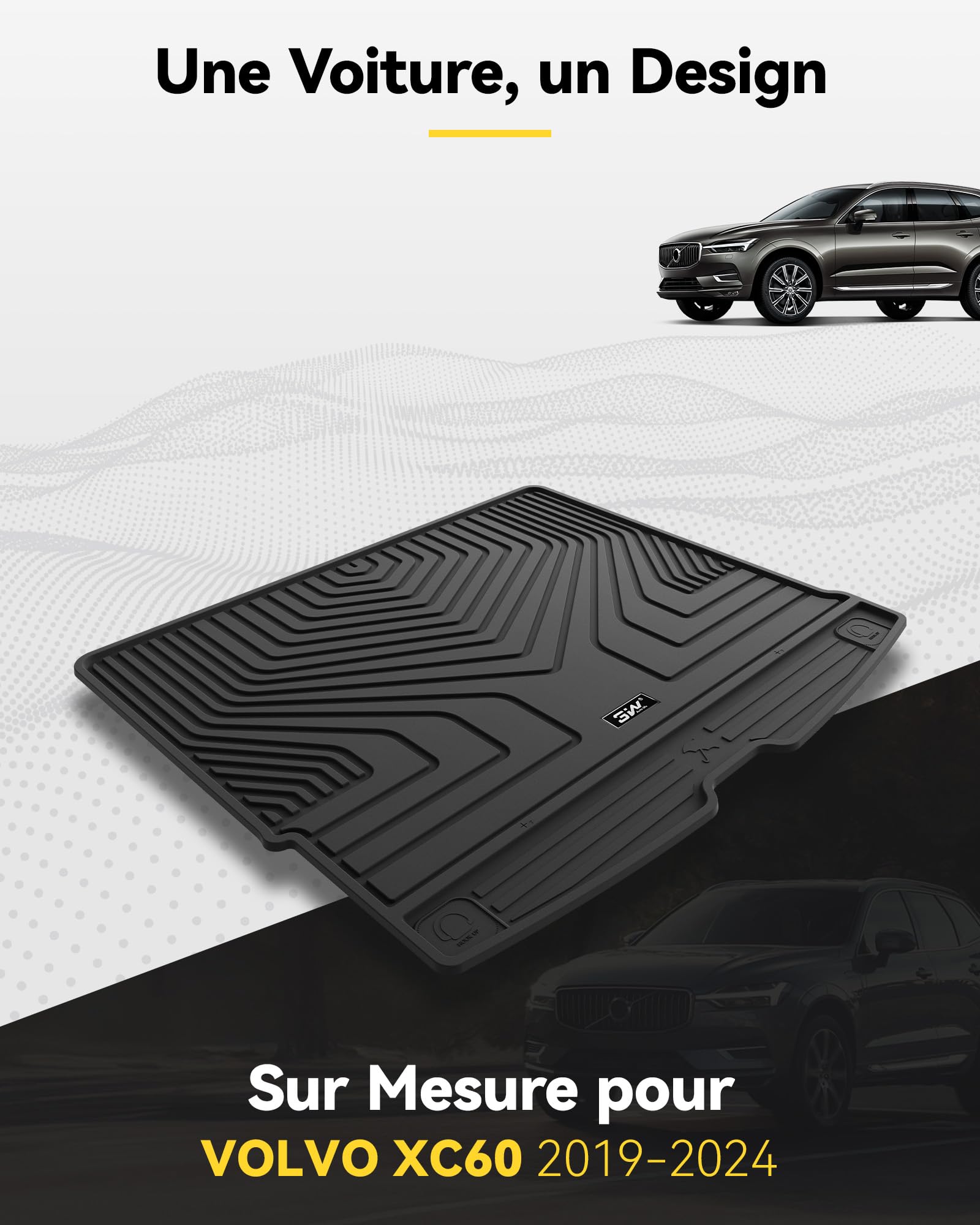 3W Tapis de Coffre pour Volvo XC60 2018-2026