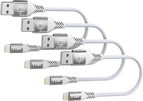 TT&C Cable Lightning corto para iPhone de 1 pie, sincronización y cable de datos de carga para iPhone 1414 Pro14 Pro Max 1313 Pro 1211 XsXs MaxXrX88