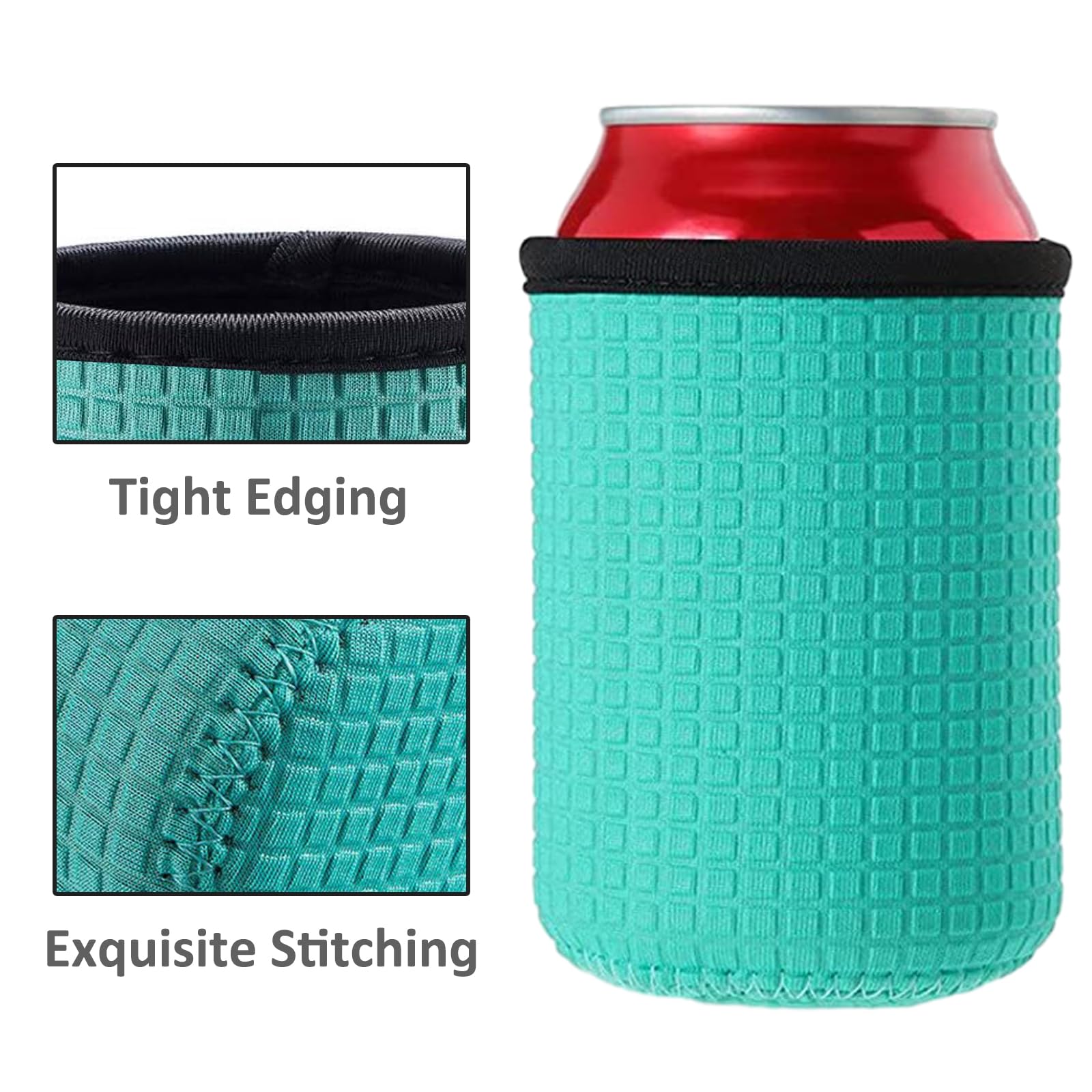 Xumbtvs 5-Pack Neoprene Slim Can Cooler Sleeves - Insulated, Reusable Covers For 12oz Skinny Tall Cans & Beer Bottles - View #8