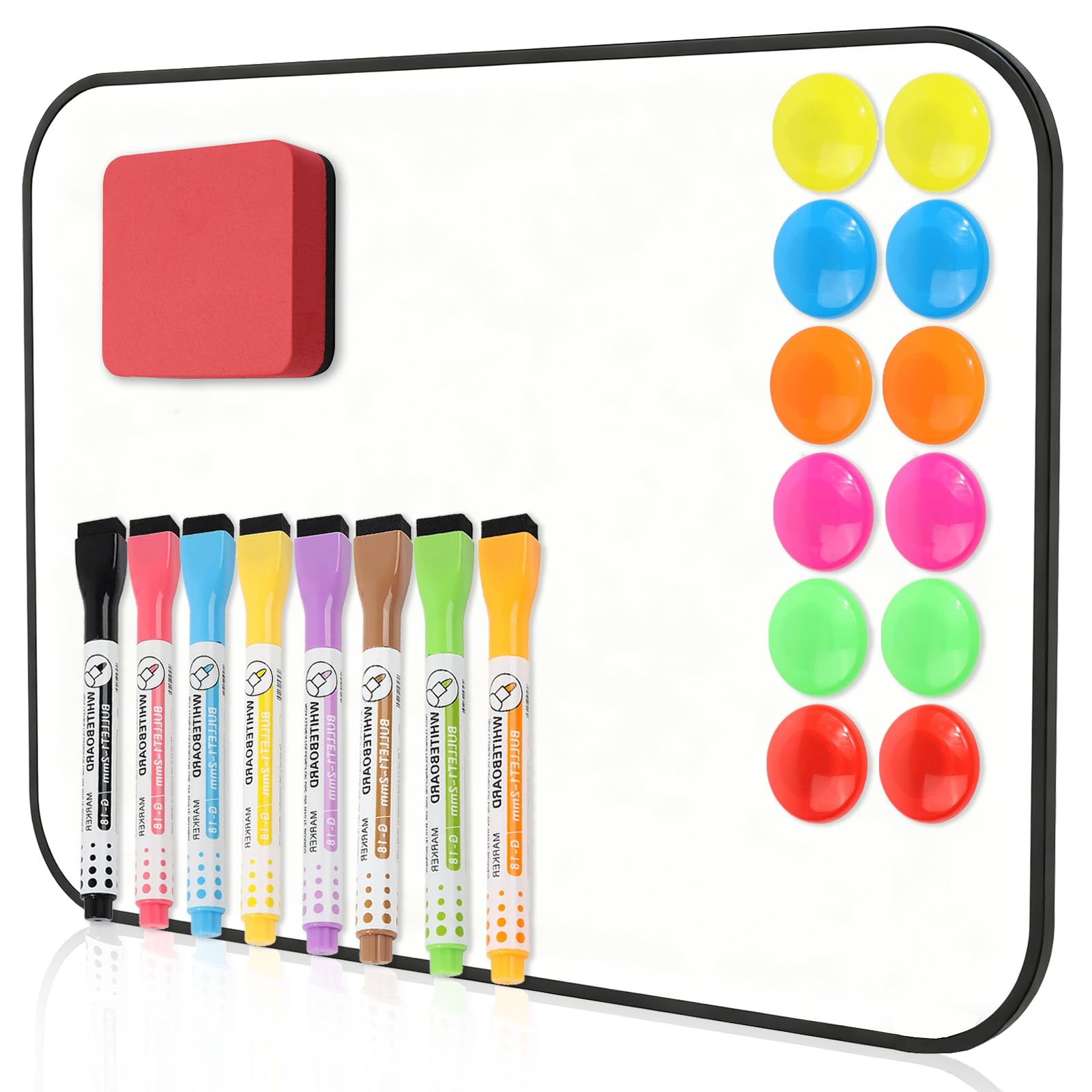 Dry Erase Whiteboard A3, Small White Boards Double Sided, Black Border