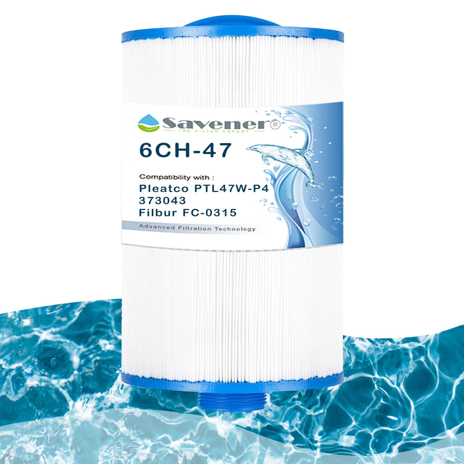 6CH-47 Spa Filter Replacement for FC-0315, PTL47W-P4, 373043, Darlly 60471 Hot Tub Filter Spa Filter Cartridge, 47 sq.ft, 1 Pack