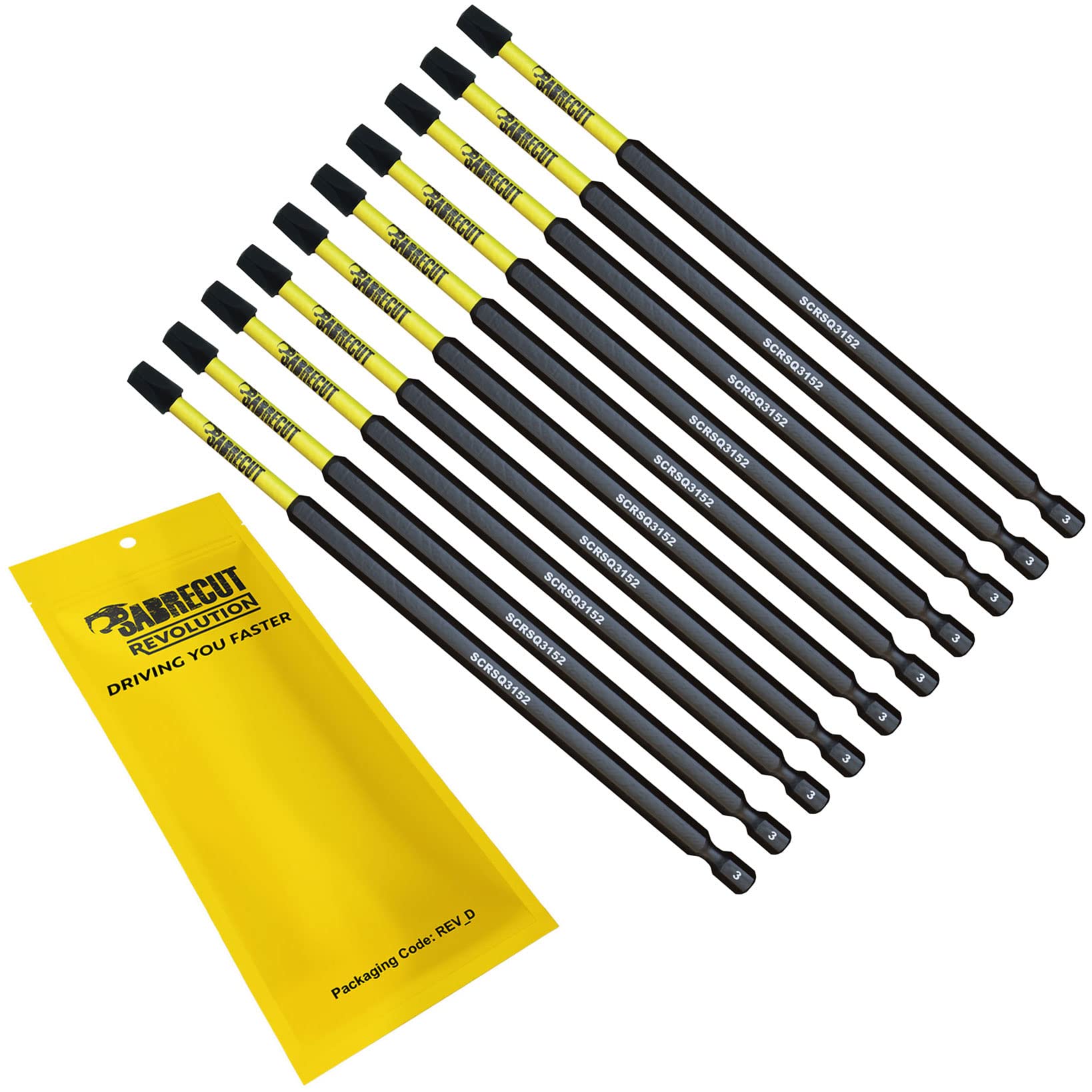 SabreCut Impact Bits SQ3 152mm x 10 - Milwaukee DeWalt Professional