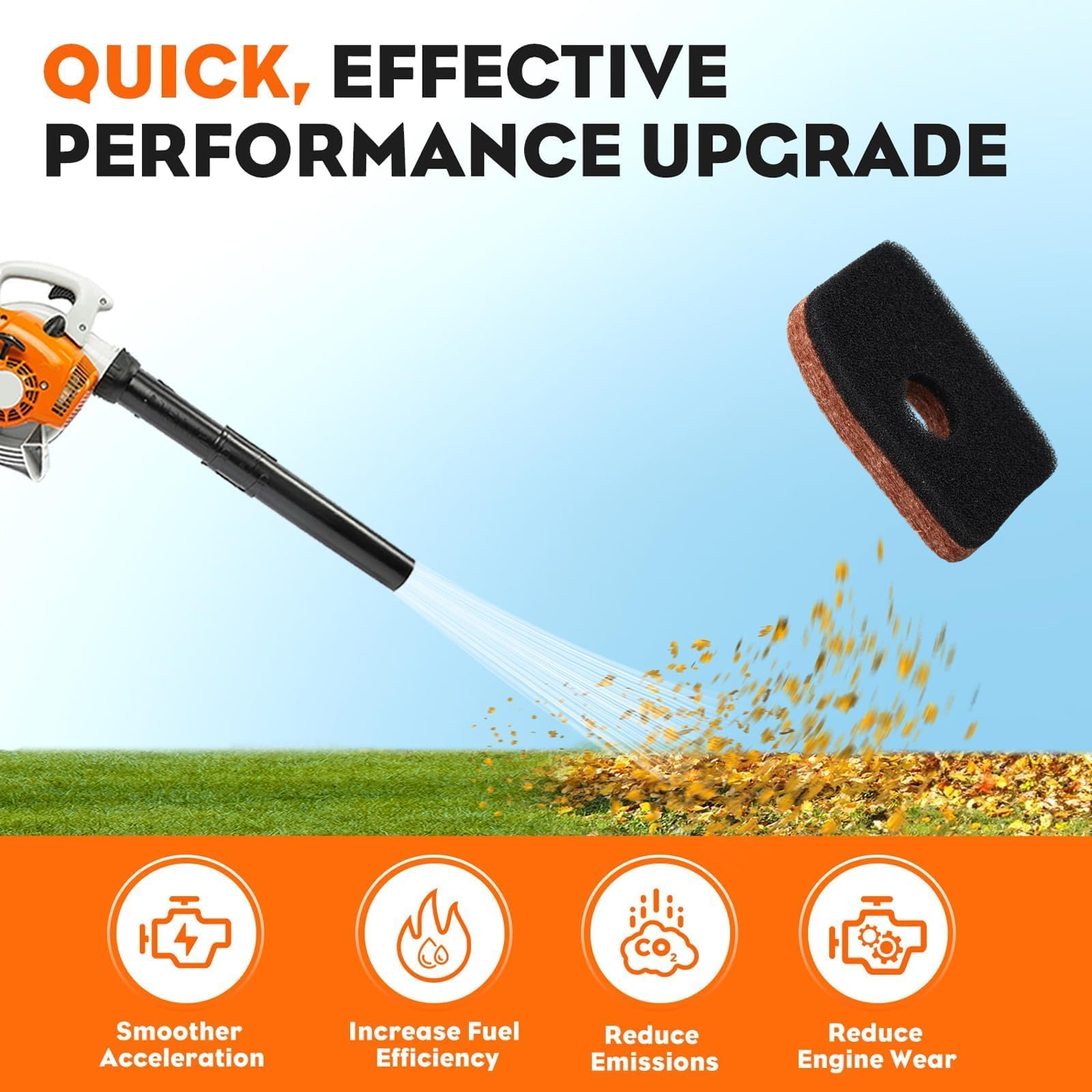 Kit Filtre à Air + Bougie + Corps Pick-up Compatible STIHL BG56 BG66 BG86 SH56 SH86 BR200 - Remplace 4241 120 1800