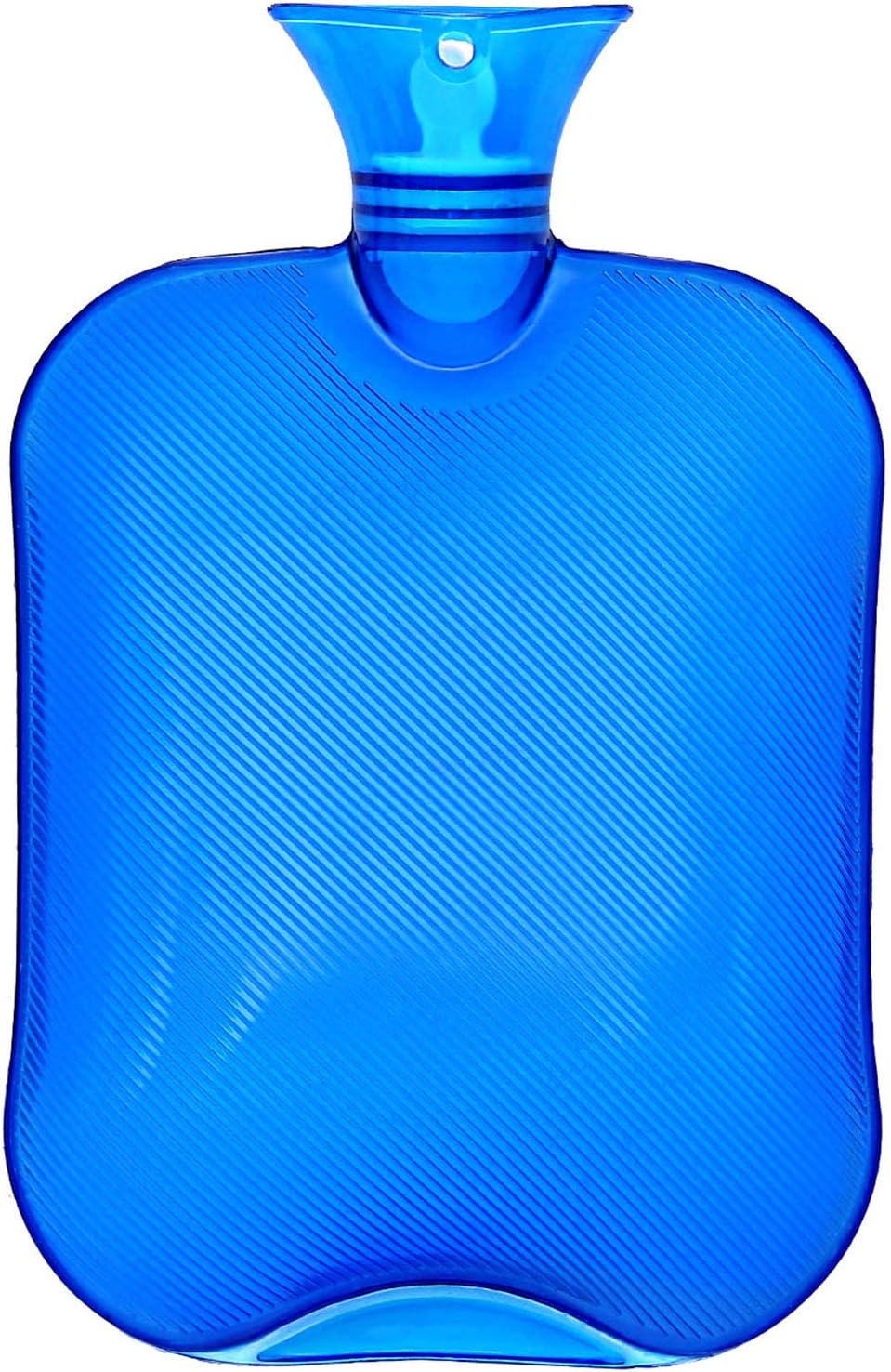 Hot Water Bottle, Ohuhu 2L Classic Premium Transparent Hot or Cold Water Bag for Pain Relief Hot Pack Therapy 2000ml 68oz, Blue, Home and Outdoor