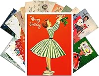 Vista 1 de PIXILUV Tarjetas de felicitación de Navidad vintage, 24 piezas, juego de postales de reimpresión de mamá y esposa