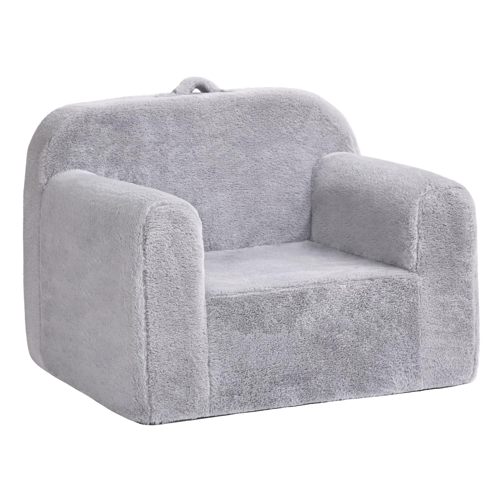 Kids Chair Plush Kids Couch, Comfy Kid Sofa Chair for Playroom, Convertible Child Couch for Playroom, Girls and Boys, Reading Chair for Kids Grey