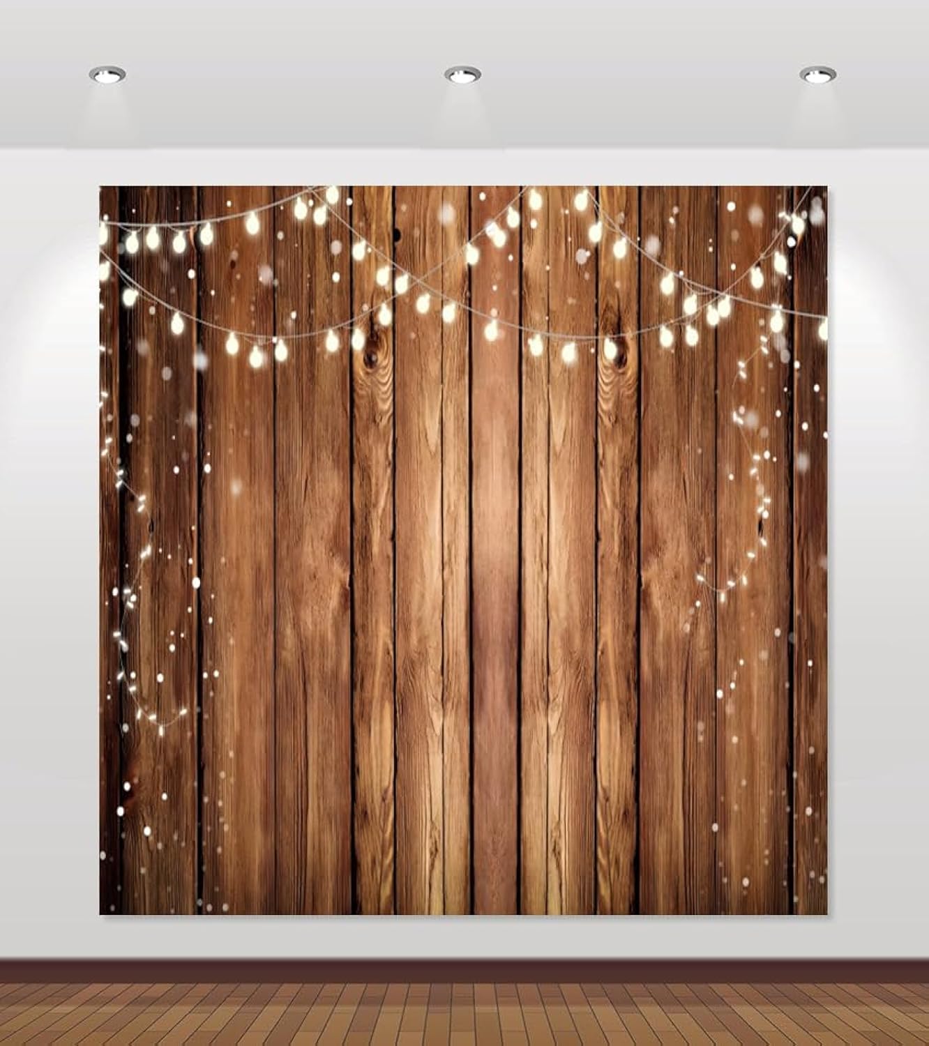 Wood Backdrop 10x10ft for Photography - Brown Rustic Wooden Panel Background for Baby Shower, Birthday Party, Vintage Plank Wall Photoshoot