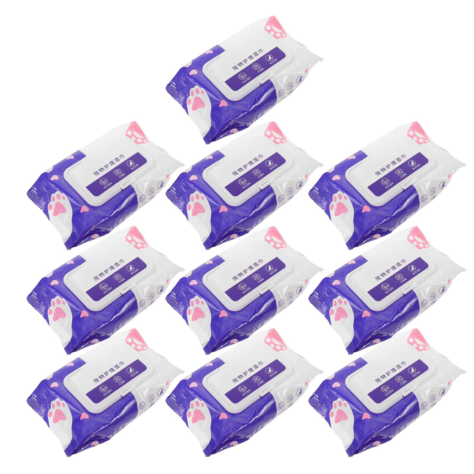 Lingettes pour Animaux Hypoallergéniques Lingettes Nettoyantes pour Chiens et Visage 80 Pcs/Pack pour Promenades et Voyages