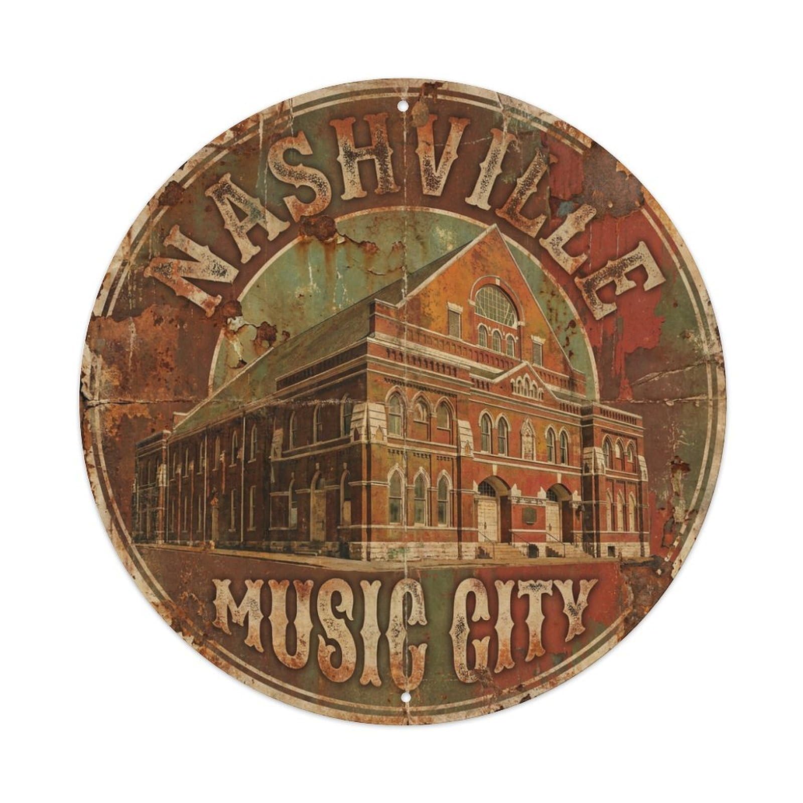 Tgrcjimh Style Metal Tin Sign Retro Travel Usa Nashville