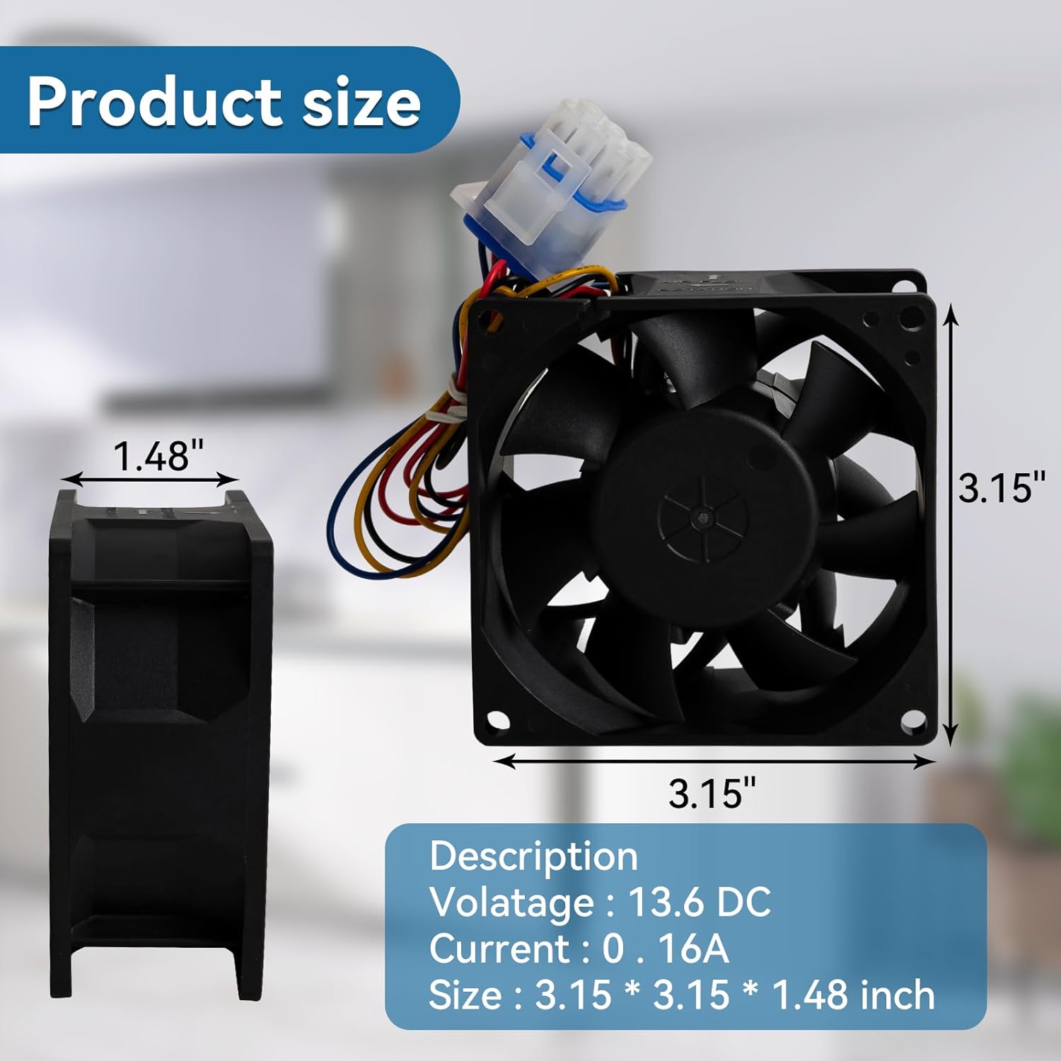 Upgraded WR60X26866 Refrigerator Evaporator Fan Motor Compatible with GE Refrigerator - Fresh Food Evaporator Fan Fit for GE GNE29GSFGSS, Replace WR60X26033 WR60X26030