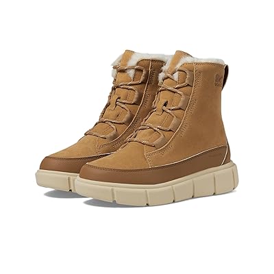 SOREL Kids Sorel Explorer III Lace WP (Little Kid/Big Kid) Kids Shoes Tawny Buff/Bleached Ceramic