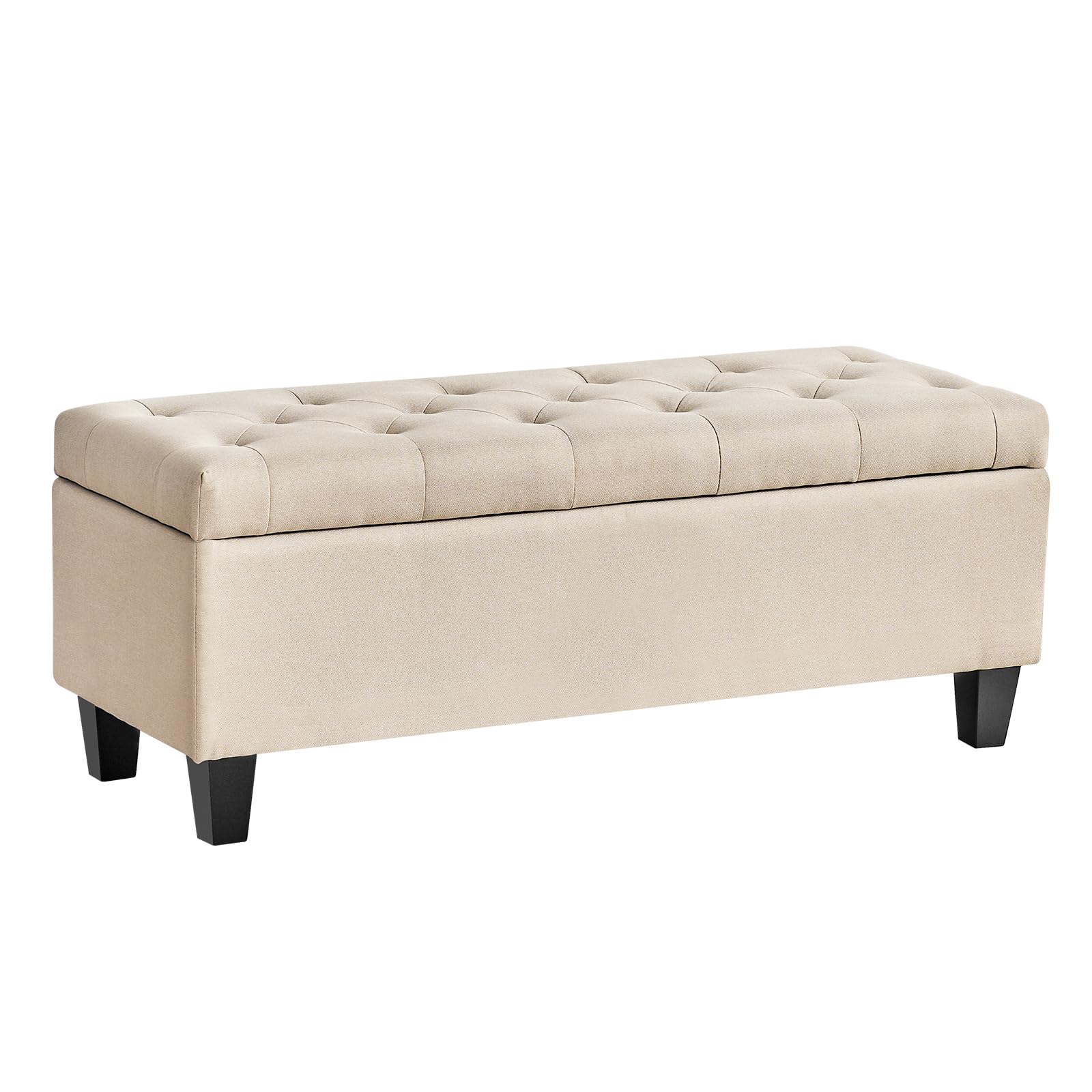 (SIMILAR ITEM) Redlife Storage Ottoman Bench, End of Bed Storage Bench, Button Tufted Fabric Storage Ottoman, Solid Wood Leg, Safety Hinge, 330 LBS Load, Ottoman with Storage for Bedroom Living Room Entryway (Beige)
