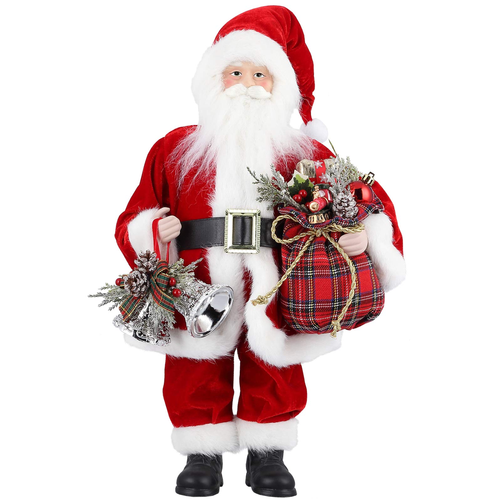 Himaly Santa Claus 17 Inch Christmas Doll - Traditional Red Santa Claus Figurine - Christmas Decoration Gift Party