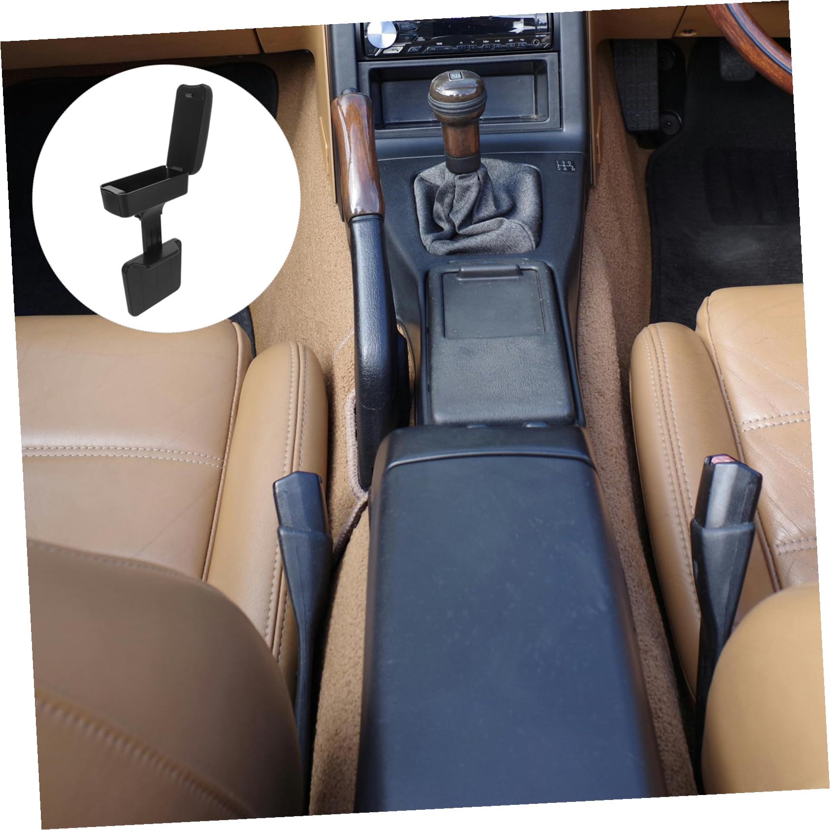 ORFOFE Box Portaoggetti Bracciolo Auto in PU Resistente Organizer Consolle Centrale Regolabile con Vassoio e Poggiabraccio Morbido Accessorio Interni di Qualità per Viaggi e Uso