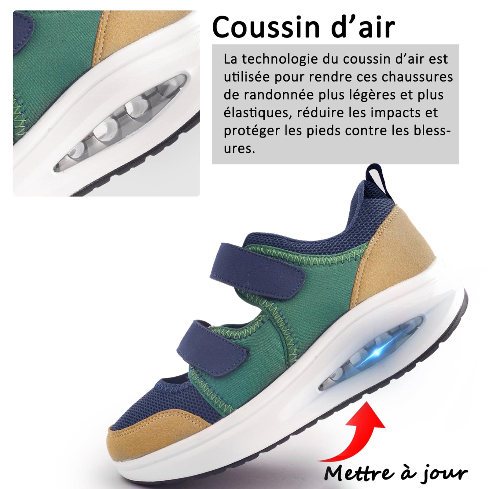 Git-up Chaussures de Travail D'infirmière Respirantes pour Femmes Antidérapant Réglable Confortable Marche Courir Casual Orthèses d'allaitement Chaussures Légères