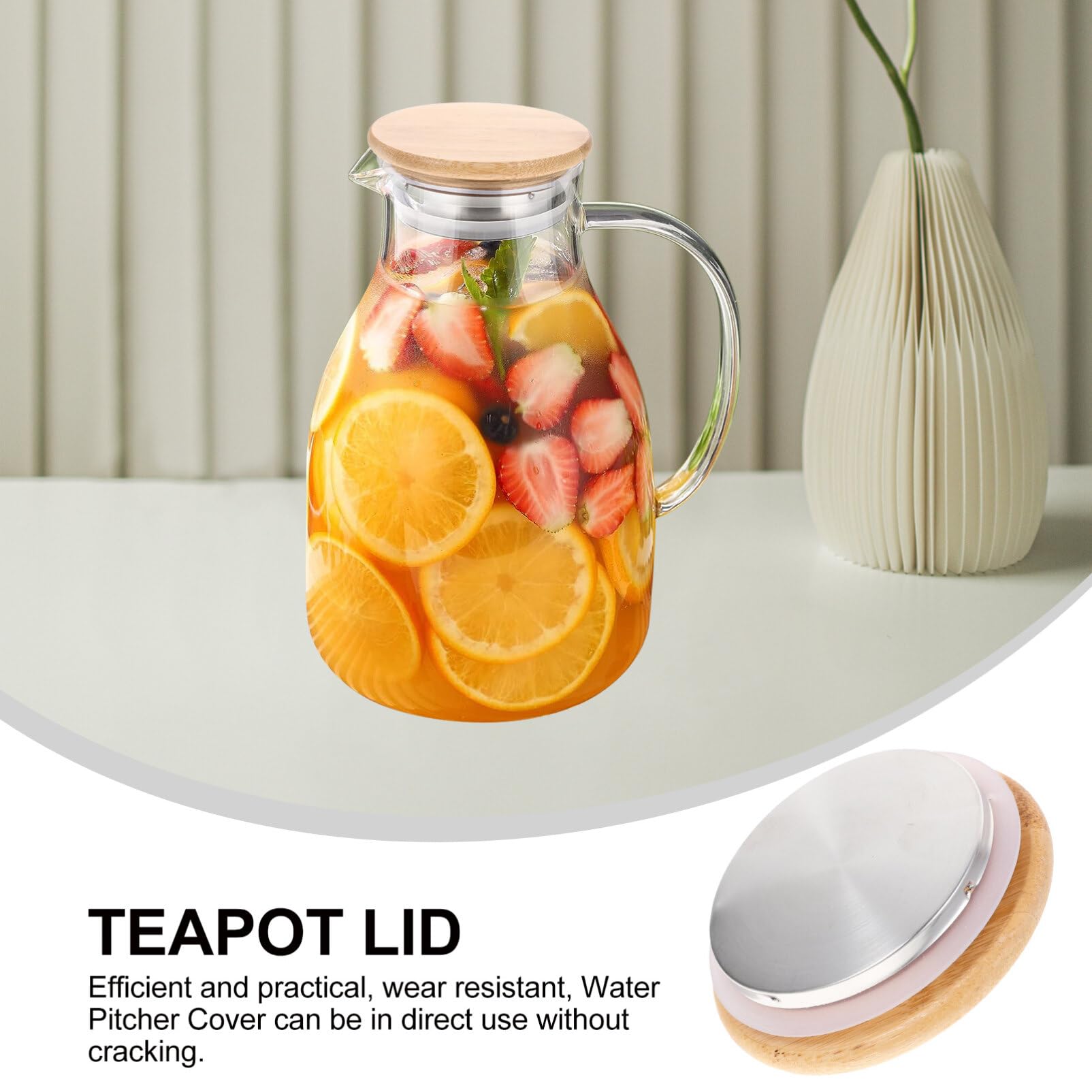 Amazon.com: Bamboo Wooden Water Pitcher Lid Replacement Cover for