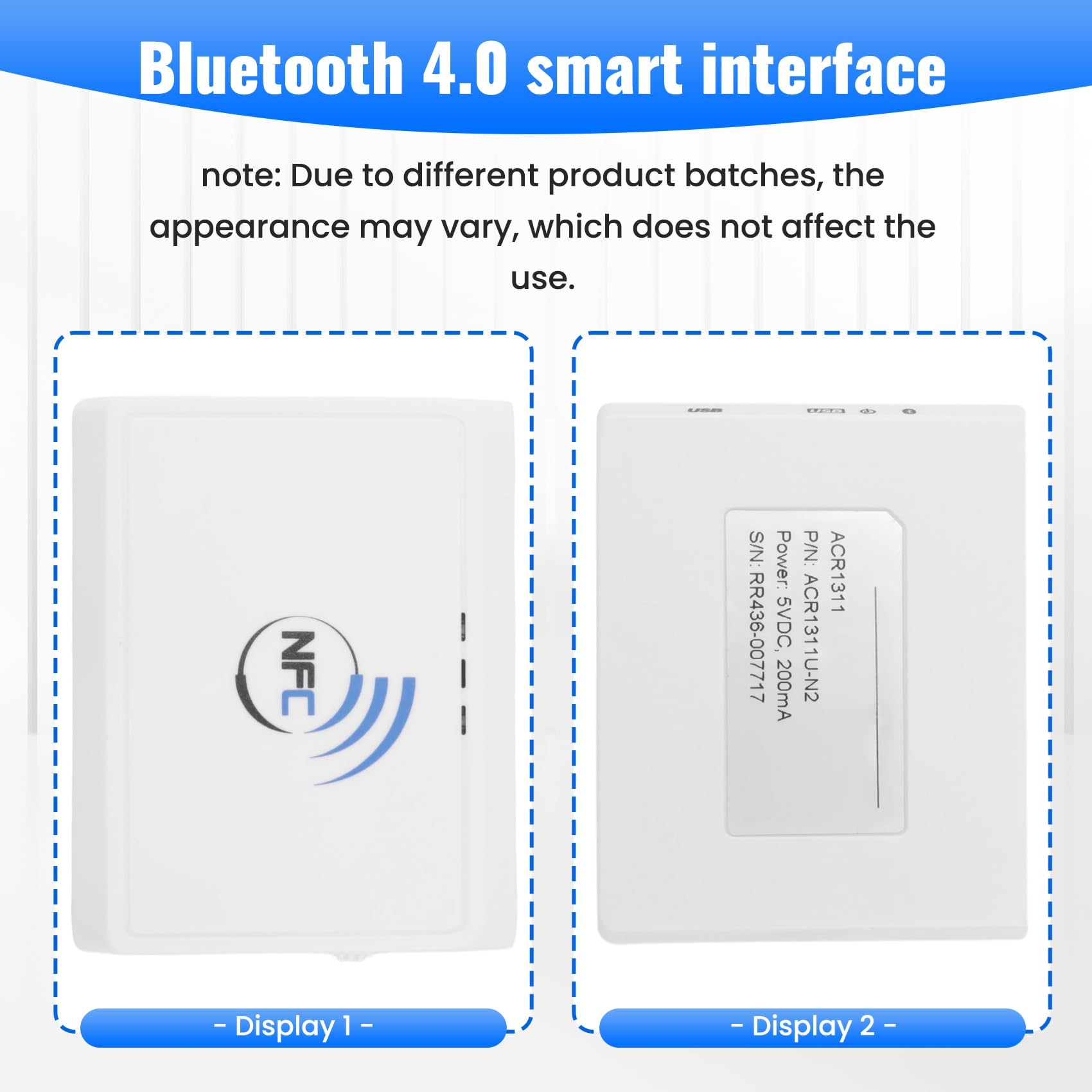 Lector de Tarjetas RFID Inalámbrico con Bluetooth y Bluetooth para Android, NFC, Sin Contacto, 13,56 MHz (ACR1311)